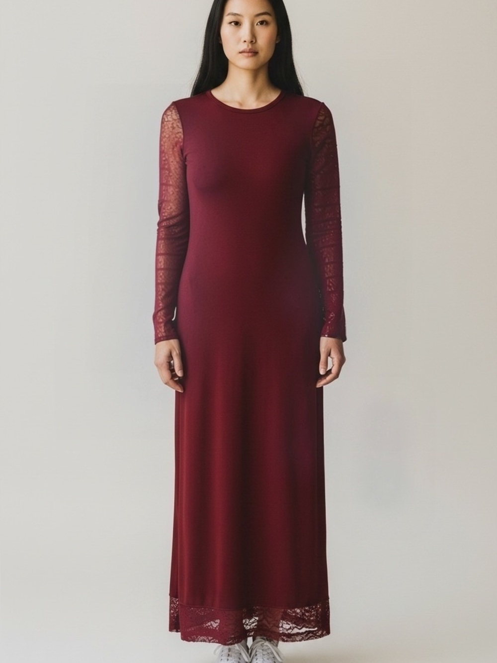 Cocktail Bodycon Mesh Diva Enchanting Express Burgundy Long Sleeve Dress